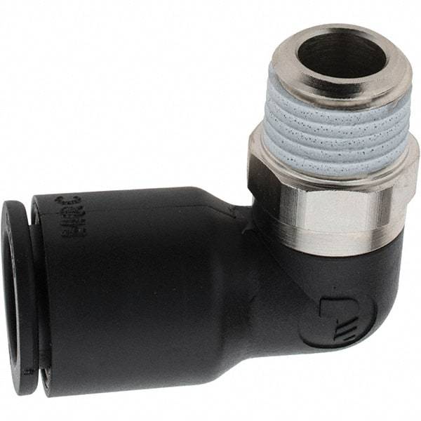 Parker - 12mm Outside Diam, 1/4 BSPT, Nylon Push-to-Connect Tube Male Elbow - 290 Max psi - Industrial Tool & Supply