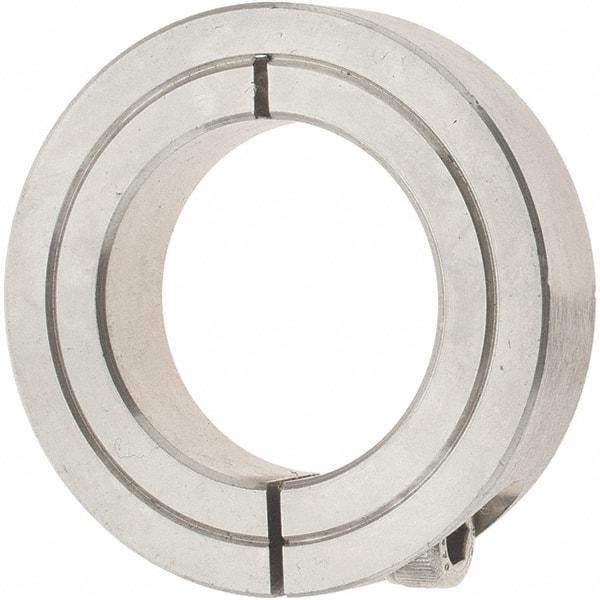 Value Collection - 1-1/4" Bore, Stainless Steel, One Piece Clamp Collar - 2-1/16" Outside Diam, 1/2" Wide - Industrial Tool & Supply