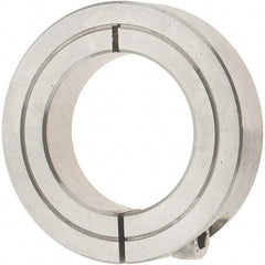 Value Collection - 1-1/4" Bore, Stainless Steel, One Piece Clamp Collar - 2-1/16" Outside Diam, 1/2" Wide - Industrial Tool & Supply