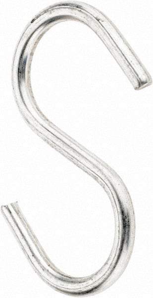 Value Collection - Carbon Steel Bright Zinc S-Hook - 0.148" Wire, 2-1/8" OAL - Industrial Tool & Supply