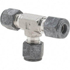 Value Collection - 1/4" OD, Stainless Steel Union Tee - Comp x Comp x Comp Ends - Industrial Tool & Supply