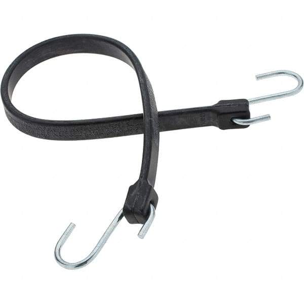 Value Collection - Heavy Duty Tie Down with S Hook - 24" OAL, Black - Industrial Tool & Supply