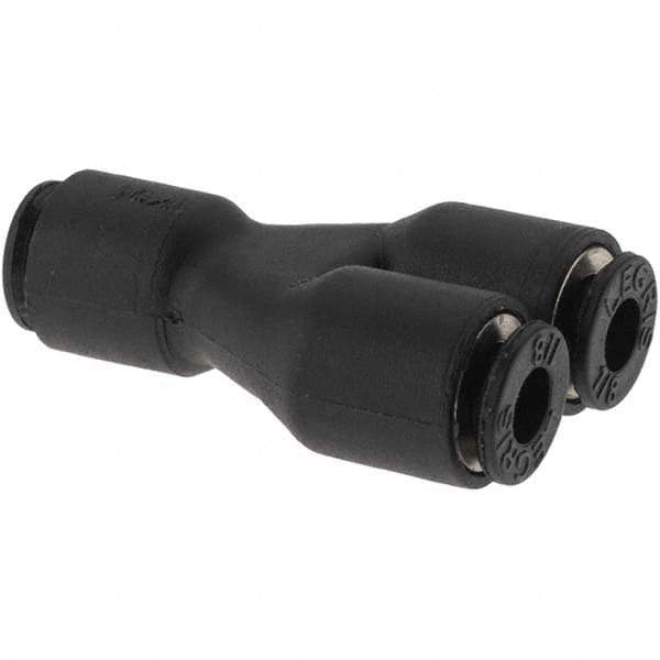 Parker - 1/8" Outside Diam, Nylon Push-to-Connect Tube Union Y - 290 Max psi - Industrial Tool & Supply