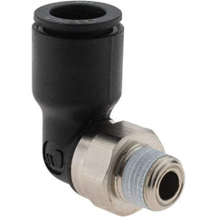 Parker - 3/8" Outside Diam, 1/8 NPT, Nylon Push-to-Connect Tube Male Elbow - 290 Max psi - Industrial Tool & Supply