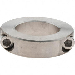 Value Collection - 1-1/4" Bore, Stainless Steel, Two Piece Shaft Collar - 2-1/16" Outside Diam, 1/2" Wide - Industrial Tool & Supply
