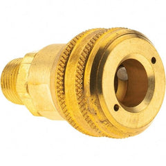 Value Collection - 3/8-18 NPTF Industrial Pneumatic Hose Coupler - Brass, 3/8" Body Diam - Industrial Tool & Supply