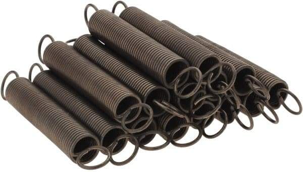 Value Collection - 3/8" OD, Steel Extension Spring - 2.1 Lb/In Rating - Industrial Tool & Supply