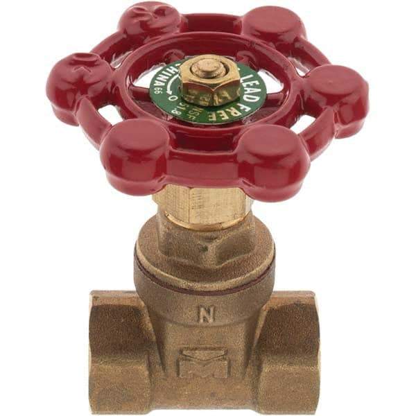 Value Collection - 1/4" Pipe, FNPT x FNPT Bronze Solid Wedge Gate Valve - 200 WOG, 125 WSP, For Use with Plumbing Application - Industrial Tool & Supply