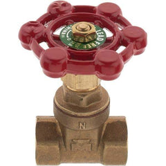 Value Collection - 1/4" Pipe, FNPT x FNPT Bronze Solid Wedge Gate Valve - 200 WOG, 125 WSP, For Use with Plumbing Application - Industrial Tool & Supply