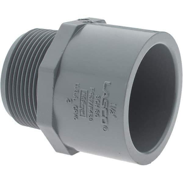 Value Collection - 1-1/2" CPVC Plastic Pipe Male Adapter - MIPT x Slip End Connections - Industrial Tool & Supply