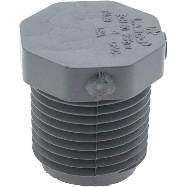 Value Collection - 1/2" CPVC Plastic Pipe Hex Plug - Schedule 80, MIPT End Connections - Industrial Tool & Supply