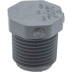 Value Collection - 1/2" CPVC Plastic Pipe Hex Plug - Schedule 80, MIPT End Connections - Industrial Tool & Supply