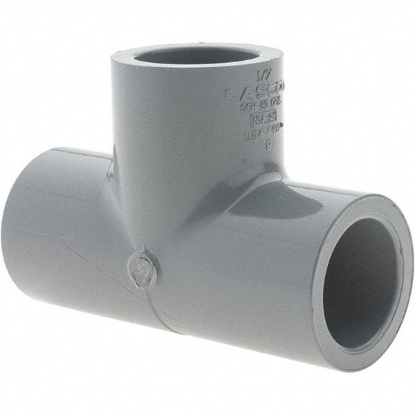 Value Collection - 1/2" CPVC Plastic Pipe Tee - Slip x Slip x Slip End Connections - Industrial Tool & Supply
