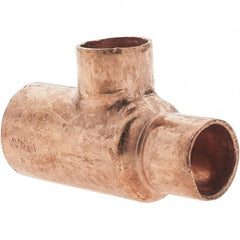 Value Collection - 3/4 x 1/2 x 1/2" Wrot Copper Pipe Reducing Tee - C x C x C - Industrial Tool & Supply
