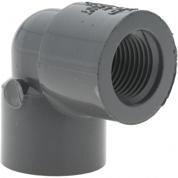 Value Collection - 1/2" PVC Plastic Pipe 90° Elbow - FIPT x FIPT End Connections - Industrial Tool & Supply