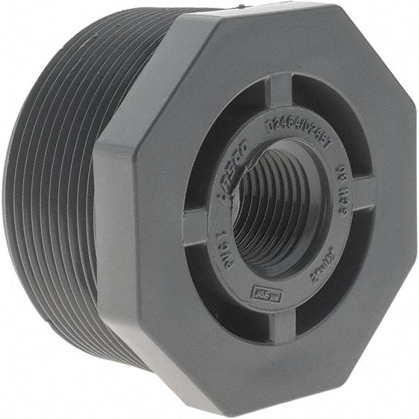 Value Collection - 2 x 1/2" PVC Plastic Pipe Reducer Bushing - MIPT x FIPT End Connections - Industrial Tool & Supply