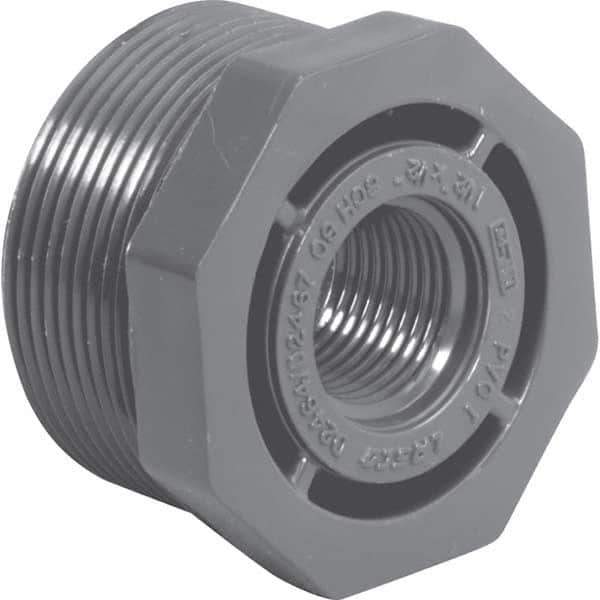 Value Collection - 1-1/2 x 1/2" PVC Plastic Pipe Bushing - MIPT x FIPT End Connections - Industrial Tool & Supply