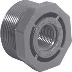 Value Collection - 1-1/2 x 1/2" PVC Plastic Pipe Bushing - MIPT x FIPT End Connections - Industrial Tool & Supply
