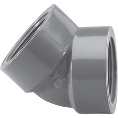 Value Collection - 1-1/2" PVC Plastic Pipe 45° Elbow - FIPT x FIPT End Connections - Industrial Tool & Supply