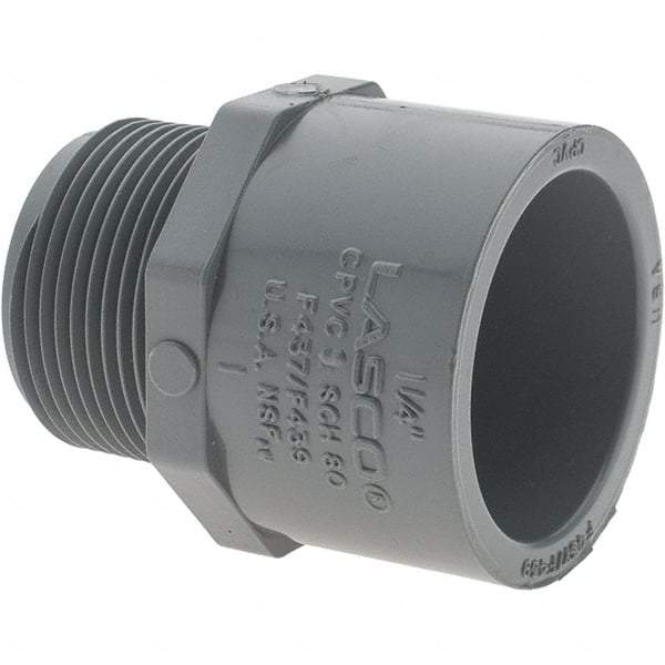 Value Collection - 1-1/4" CPVC Plastic Pipe Male Adapter - MIPT x Slip End Connections - Industrial Tool & Supply