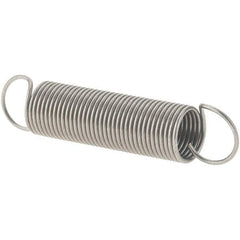 Value Collection - 15/64" OD, Steel Extension Spring - 12 Lb/In Rating - Industrial Tool & Supply