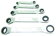 5 Piece - 12 Point - Offset Ratcheting Box Wrench Set - Industrial Tool & Supply