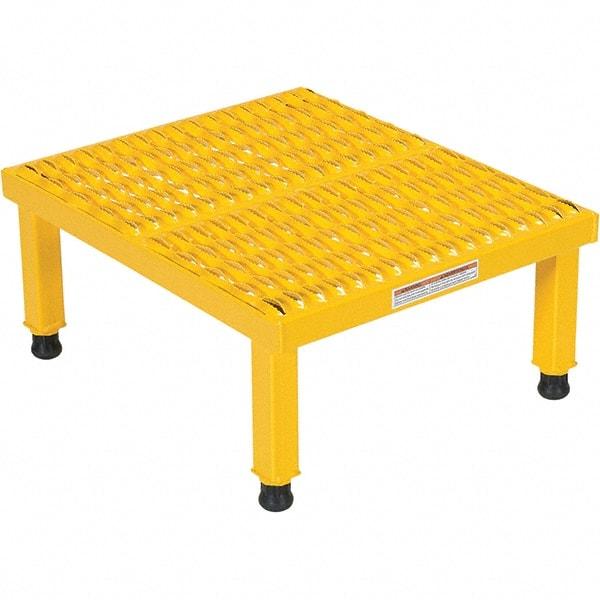 Vestil - 9" High x 19" Wide x 24" Deep, Yellow Step Stand - Steel, 500 Lb Capacity - Industrial Tool & Supply