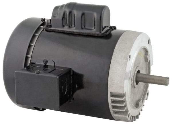 US Motors - 3/4 hp, TEFC Enclosure, Auto Thermal Protection, 1,725 RPM, 115/208-230 Volt, 60 Hz, Capacitor Start Motor - Size 56C Frame, C-Face Mount, 1 Speed, Ball Bearings, 10.92 Full Load Amps, B Class Insulation, Reversible - Industrial Tool & Supply