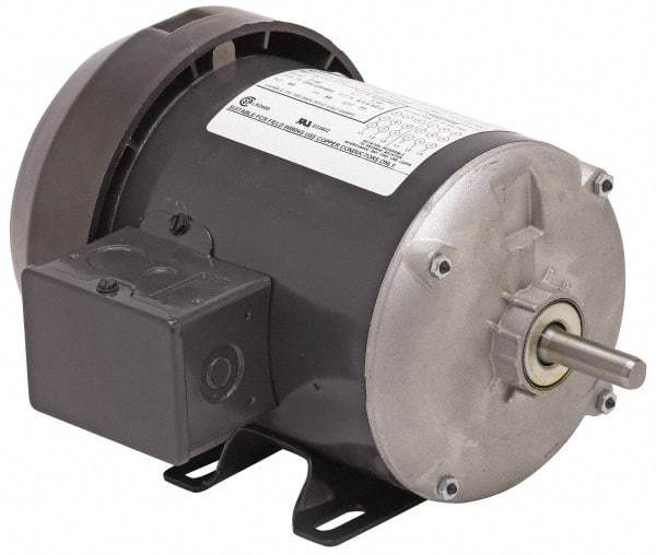 US Motors - 1/3 hp, ODP Enclosure, Auto Thermal Protection, 1,425 RPM, 110/220 Volt, 50 Hz, Industrial Electric AC/DC Motor - Size 56 Frame, Resilient Mount, 1 Speed, Ball Bearings, 6.8/3.4 Full Load Amps, B Class Insulation, CW Drive End Rev - Industrial Tool & Supply