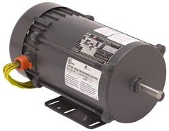 US Motors - TEFC Enclosure, Auto Thermal Protection, 3,450 RPM, 115/230 Volt, 60 Hz, Industrial Electric AC/DC Motor - Size 56 Frame, C-Face Mount, 1 Speed, Ball Bearings, 12.0/6.0 Full Load Amps, B Class Insulation, Reversible - Industrial Tool & Supply