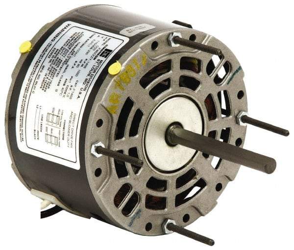 US Motors - 1/3 hp, OAO Enclosure, Auto Thermal Protection, 1,075 RPM, 208-230 Volt, 60 Hz, Industrial Electric AC/DC Motor - Size 48 Frame, Band/Hub/Stud Mount, 2 Speed, Sleeve Bearings, 2.4 Full Load Amps, B Class Insulation, Reversible - Industrial Tool & Supply