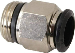Alpha Technologies - 14mm Outside Diam, 1/2 Universal, Nickel Plated Brass Push-to-Connect Tube Male Connector - 250 Max psi, Tube to Universal Thread Connection, Buna O-Ring - Industrial Tool & Supply