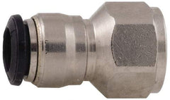 Alpha Technologies - 3mm Outside Diam, M5 Metric, Nickel Plated Brass Push-to-Connect Tube Female Connector - 250 Max psi, Tube to Female BSPP Connection, Buna O-Ring - Industrial Tool & Supply