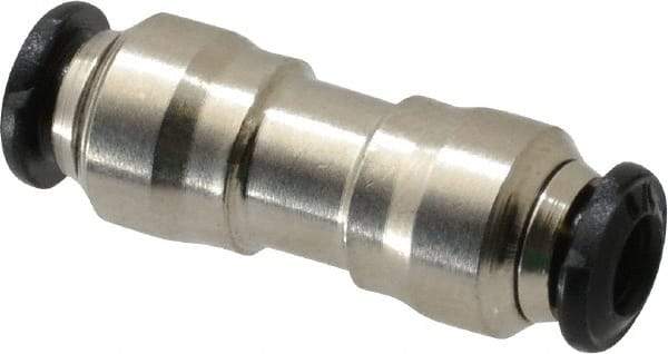 Alpha Technologies - 3mm Outside Diam, Nickel Plated Brass Push-to-Connect Tube Union - 250 Max psi, Tube to Tube Connection, Buna O-Ring - Industrial Tool & Supply