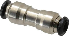 Alpha Technologies - 3mm Outside Diam, Nickel Plated Brass Push-to-Connect Tube Union - 250 Max psi, Tube to Tube Connection, Buna O-Ring - Industrial Tool & Supply
