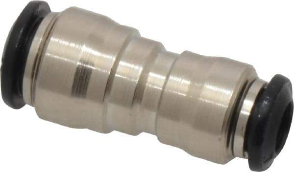 Alpha Technologies - 8 x 6mm Outside Diam, Nickel Plated Brass Push-to-Connect Tube Union - 250 Max psi, Tube to Tube Connection, Buna O-Ring - Industrial Tool & Supply