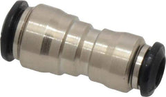 Alpha Technologies - 8 x 6mm Outside Diam, Nickel Plated Brass Push-to-Connect Tube Union - 250 Max psi, Tube to Tube Connection, Buna O-Ring - Industrial Tool & Supply