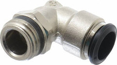 Alpha Technologies - 14mm Outside Diam, 1/2 Universal, Nickel Plated Brass Push-to-Connect Tube Male Swivel Elbow - 250 Max psi, Tube to Universal Thread Connection, Buna O-Ring - Industrial Tool & Supply
