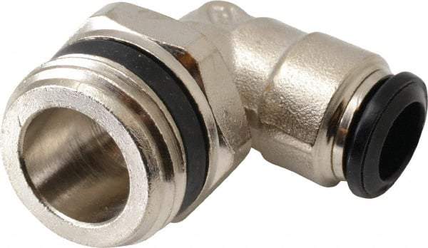 Alpha Technologies - 8mm Outside Diam, 1/2 Universal, Nickel Plated Brass Push-to-Connect Tube Male Swivel Elbow - 250 Max psi, Tube to Universal Thread Connection, Buna O-Ring - Industrial Tool & Supply
