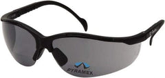 PYRAMEX - +2, Gray Lenses, Scratch Resistant, Framed Magnifying Safety Glasses - UV Protection, Adjustable Temples, Black Nylon Frame, ANSI Z87.1, CSA Z94.3-07 - Industrial Tool & Supply
