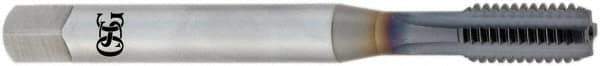 OSG - M16x2.00 Metric Coarse 6H 5 Flute TiCN Finish Powdered Metal Straight Flute Machine Tap - Bottoming, Right Hand Thread, 110mm OAL, 1-13/16" Thread Length, D7 Limit, Oversize - Exact Industrial Supply