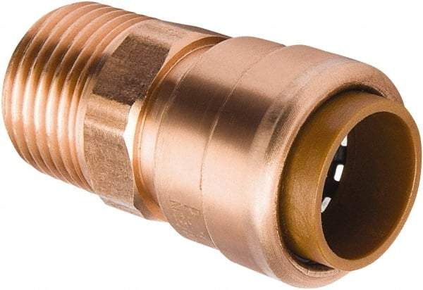 B&K Mueller - 3/4" Outside Diam, Metal Push-to-Connect Tube Male Connector - 200 Max psi, Tube to Male NPT Connection, Rubber O-Ring - Industrial Tool & Supply