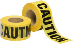 Ability One - 1,000' Long x 3" Wide Roll, Polyethylene, Black & Yellow Barricade Tape - Message: CAUTION - Industrial Tool & Supply