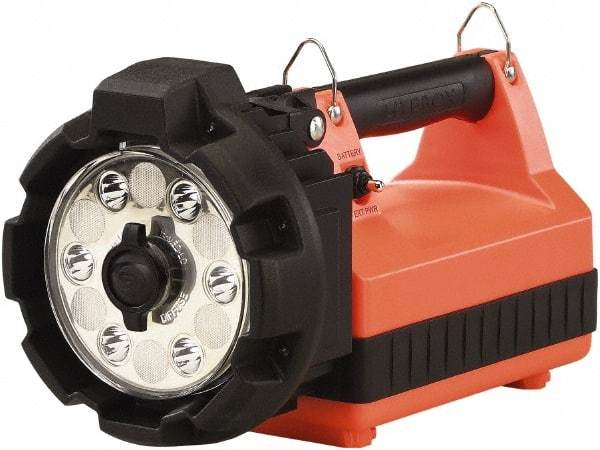 Streamlight - LED Bulb, 5,300 Lumens, Spotlight/Lantern Flashlight - Orange Plastic Body, 1 12V Lead-Acid Battery Included - Industrial Tool & Supply
