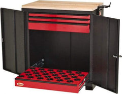 Huot - 4 Drawer NC/CNC Cabinet Modular Workstation - For Use 40 Taper, Holds 18 Tools, 34 Inches Wide x 39 Inches High x 23 Inches Deep, 285 Lbs. Load Capacity - Industrial Tool & Supply