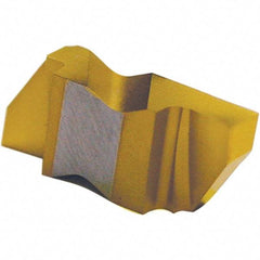Tool-Flo - 3142FLG Grade AC50, 3.61mm Cutting Width Carbide Grooving Insert - 4.57mm Max Depth of Cut, Right Hand, 0.005 to 0.01" Corner Radius, TiAlN Finish - Industrial Tool & Supply