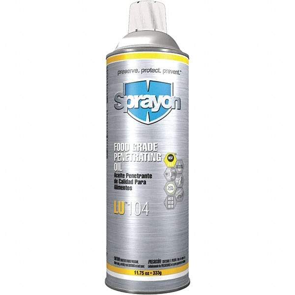 Sprayon - 20 oz Aerosol Spray Lubricant - Clear, -40°F to 475°F, Food Grade - Industrial Tool & Supply