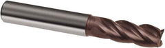 Guhring - 1/4", 1-1/4" LOC, 1/4" Shank Diam, 3-1/4" OAL, 4 Flute, Solid Carbide Square End Mill - Single End, Nano-A Finish, Spiral Flute, 36/38° Helix, Centercutting, Right Hand Cut, Right Hand Flute, Series 4258 - Industrial Tool & Supply
