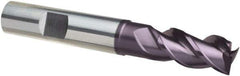 Guhring - 1/4", 1/2" LOC, 1/4" Shank Diam, 2-1/2" OAL, 3 Flute, Solid Carbide Square End Mill - Single End, FIREX Finish, Spiral Flute, 41/43/45° Helix, Centercutting, Right Hand Cut, Right Hand Flute, Series 4255 - Industrial Tool & Supply