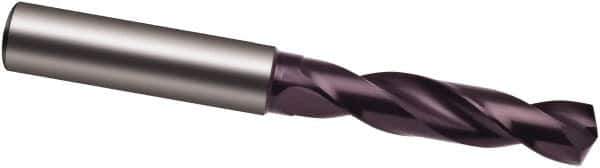 Guhring - 35/64" 140° Spiral Flute Solid Carbide Screw Machine Drill Bit - FIREX Finish, Right Hand Cut, 60mm Flute Length, 107mm OAL, SU Point, Straight Shank - Industrial Tool & Supply